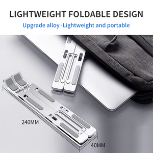 Dudukan Laptop aluminium portabel tinggi, dudukan komputer Tablet kantor rumah dengan desain dapat dilipat - Product Image 6