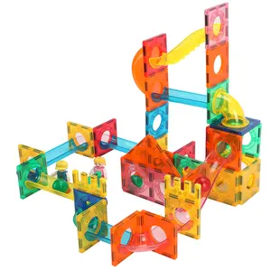 160pcs Educational Blocks Toys Magnet DIY Magnetic Building Tiles For Kids Marble Run Race