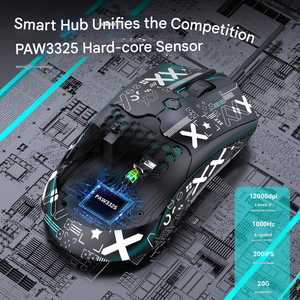 Ratón con cable USB ligero <span class=keywords><strong>Wolf</strong></span> M5 RGB ergonómico RGB PAW3325 Chip 12000DPI e-sports Game Mouse para PC portátil y tableta - Product Image 4