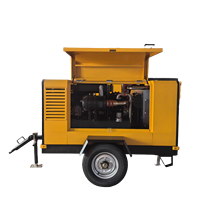 Compresseur d'air à vis portable diesel YiBang 80 kW 10 m³/min 10 bars 380 V Xichai 2 roues pour marteaux perforateurs de roche à percussion profonde