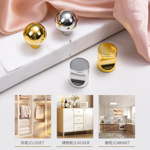 Aluminum Alloy Cabinet Handle Round Minimalist <b>Single</b> Hole <b>Wardrobe</b> Locker Cabinet Door Knob Durable - Product Image 1
