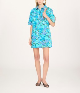 Robe polo décontractée d'été en coton tricoté 100 %, longueur genou, unie, avec taille naturelle et boutons sur le devant - Product Image 1