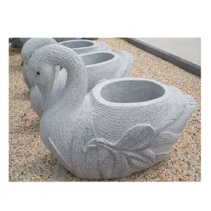 Decorative granite stone flower pot for garden