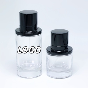 Vente en gros de flacons de parfum ronds en verre transparent 50ml 100ml, flacon de parfum de luxe avec bouchon magnétique 5.0 (4 Re - Product Image 1