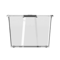 Conteneurs d'emballage en plastique transparent de grande taille, 132 L, design personnalisé, durables, avec couvercle et roues, prix compétitif