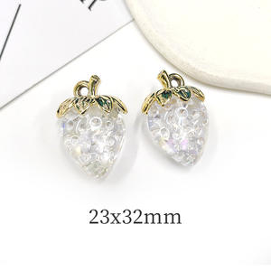 AA02178 3D кулон с клубникой 2,<span class=keywords><strong>3</strong></span>*<span class=keywords><strong>3</strong></span>,2 см, фруктовые Подвески для изготовления ювелирных изделий, ожерелье, браслет, брелок, серьги - Product Image 5