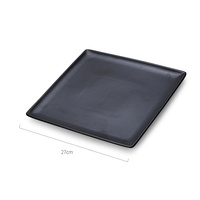 Assiette Carrée en Porcelaine Noire Mate pour Steak, de 6, 8 et 10 Pouces, Taille Personnalisée, avec Points de Rétraction et Glaçure Noire, Assiette de Présentation Plate