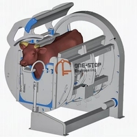 Équipement d'abattage du bétail Bovins halal hydrauliques Boîte d'abattage de chameaux Machine d'abattage