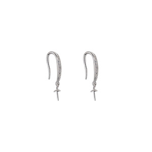 Pendientes de Plata S925 con Estilo Simple Esmerilado para Mujer, 7-8 Perlas, Componentes de Joyería Personalizados, Accesorios de Bricolaje, Bandeja Vacía - Product Image 5