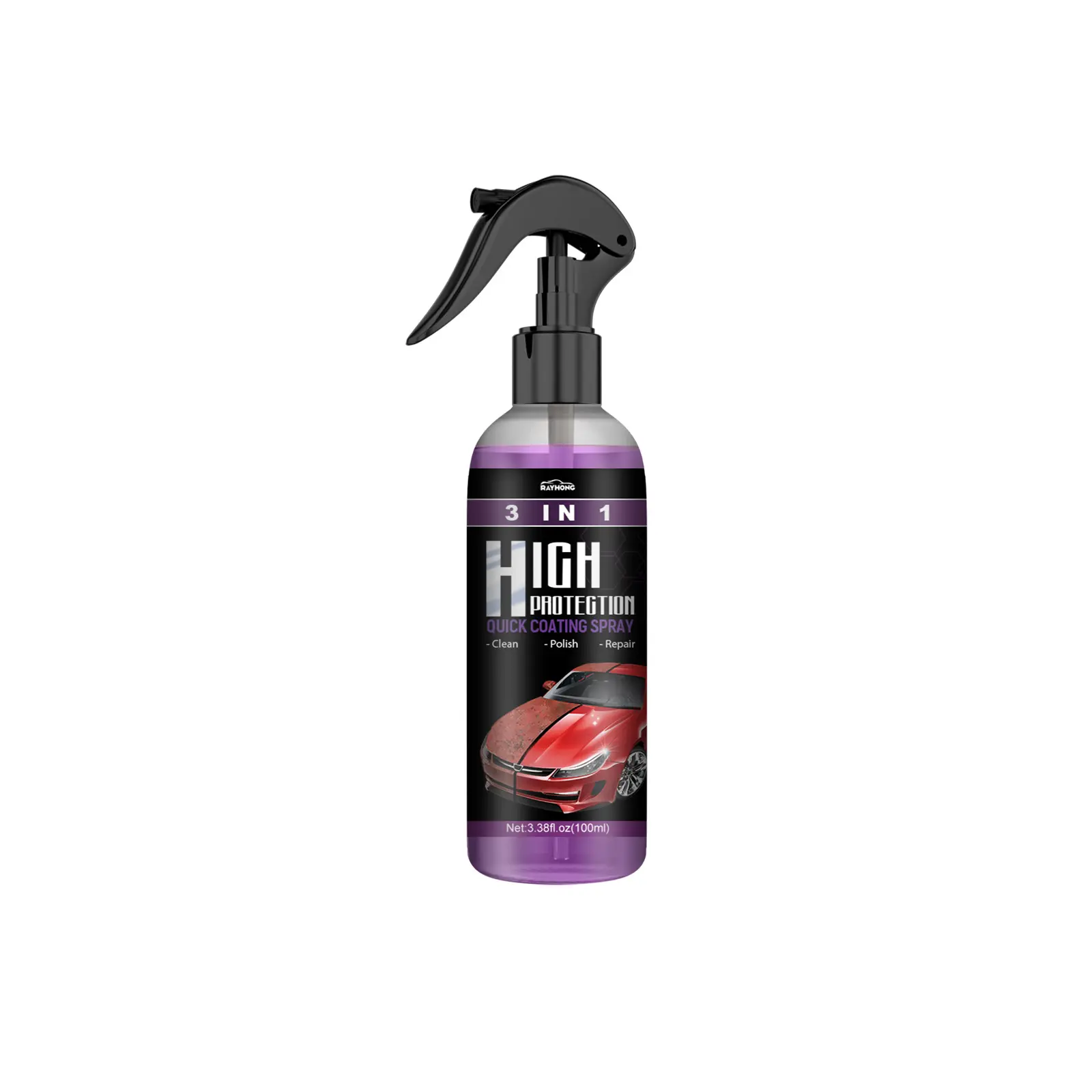 Cire à polir pour voiture liquide de nettoyage automatique revêtement céramique par pulvérisation 3 en 1 haute protection spray de peinture rapide pour voiture