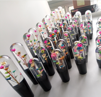 Tuas Persneling Mobil Kristal Bunga Transparan, Tuas Persneling Resin Bunga, Tuas Persneling Mobil Bentuk Dildo