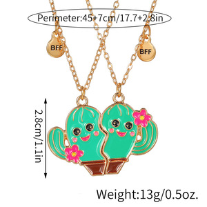 2 unids/set joyería magnética Cactus Puzzle atraer COLLAR COLGANTE para el mejor amigo atraer cada encanto BFF Collar para niños - Product Image 6
