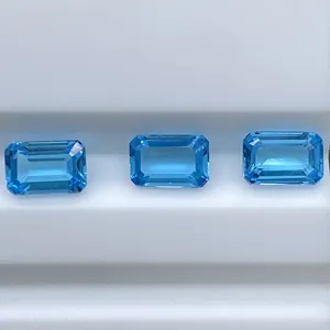 팔각형 모양 5x3mm ~ 20x15mm 천연 세미 귀중한 느슨한 보석 좋은 품질 보석 천연 스위스 블루 토파즈