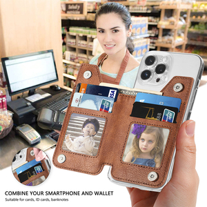Stylish and Versatile Left and Right Zipper Bag <strong>Handy</strong> Phone Wallet Mobile Phone Stand Features Magnetic Card <strong>Holder</strong> Wholesale - Product Image 3