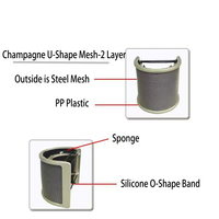 U-WS Champagne U Forme 2 Couche Maille Haute Qualité Microphone Insonorisé Filtre Pop Pare-Brise pour Studio Room ou Live Broadcast