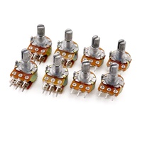 Potentiomètres à simple ou double rotation WH148 B1K2K5K10K20K50K100K500K Longueur du bouton 15 mm 3 broches et 6 broches