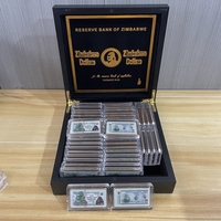 Lote de 50 Piezas de Monedas de Colección de Zimbabue, Bañadas en Oro y Plata, en Caja de Regalo