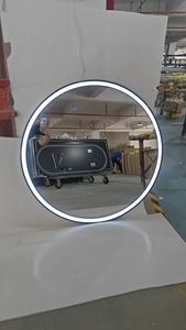 Modern Eco-Friendly Round Glass Wall-Mounted LED Hair Salon Mirror Single-Sided <b>Lighting</b> Aluminum Frame Touch <b>Switch</b> <b>for</b> salon - Product Image 6