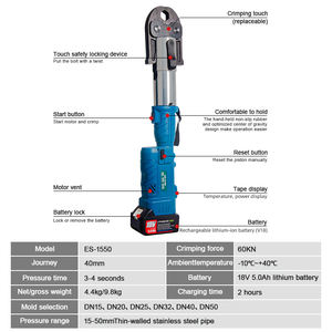 JYES-15-50 Elektrische Pijp Krimpsleutel Vus1/2-vus1-1/4 Draagbare Batterij Draadloze Hydraulische Pijp Crimpgereedschap - Product Image 5