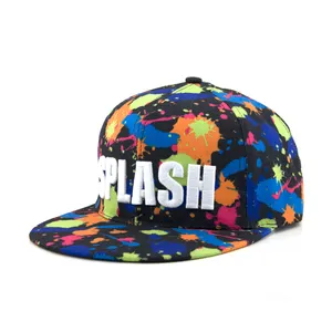 Sublimation AOP Printing Hats 6 panel Hat Fitted Snapback Closure Hats with 3D Puff embroidery logo