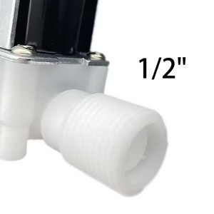 Électrovanne normalement fermée 12V 24V 110V 220V à filetage externe en plastique normalement ouverte pour eau 0.02-0.8Mpa 1/2" - Product Image 1