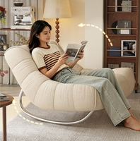 Fauteuil inclinable à bascule moderne de luxe pour adulte, design capitonné pivotant, idéal pour balcon, salon, chambre, appartement, hôtel