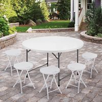 Table ronde pliante en plastique blanc robuste de 1,80 m pour 10 personnes, idéale pour les événements et fêtes en extérieur – Fabrication Ningbo