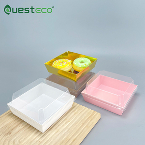 Contenitori Quadrati da Asporto per Fette di Torta Scatole da Panetteria in Carta Kraft per Salumi con Coperchio Trasparente per Dessert, Biscotti, Sandwich - Product Image 4