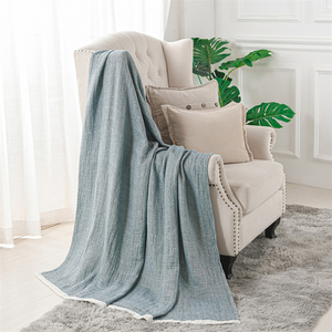 Woven Cotton <strong>Quilt</strong> Blanket Solid Soft Cooling Festival Pattern <strong>Bed</strong> <strong>Throw</strong> for King Queen Size for <strong>Bed</strong> Blanket Towel - Product Image 4
