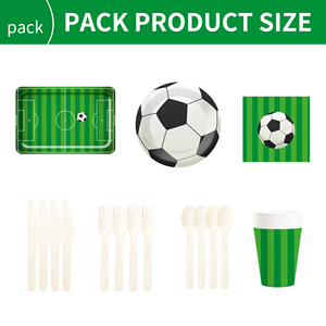 DAMAI 2025 Nuevo Estilo Decoraciones para Fiestas de Fútbol, Juego de Platos de Papel para Fiesta de Cumpleaños, Incluye Plato, Vaso y Servilleta de Papel para Fiesta Deportiva de Niños - Product Image 3