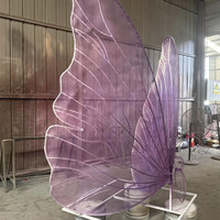 Fleurs en forme de papillon KH, fleurs artificielles géantes faites à la main, décoration de papillon pour mariage, Saint-Valentin, décorations de fête