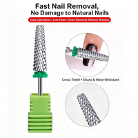 Foret conique allongé à coupe transversale pour la mise en forme et le limage des faux ongles, outil pour machine à ongles