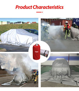 6X8 metri 100% ritardante di fiamma EV coperta antincendio per auto materiale in fibra di vetro per incendi a batteria - Product Image 4