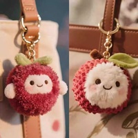 Porte-clés en peluche mignon Changan Lychee Fruit, jouets en peluche doux, mini-peluches, pendentif de sac, jouet porte-clés pour enfants et filles