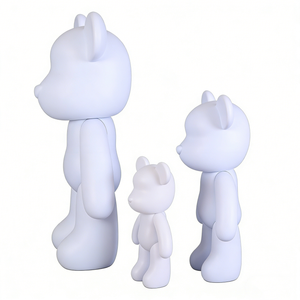 Kit de Manualidades DIY de Oso Violento Fluido en Blanco de Vinilo Ecológico Blanco de 18cm, 23cm, 33cm para Decoración del Hogar y Regalo Festivo - Product Image 2