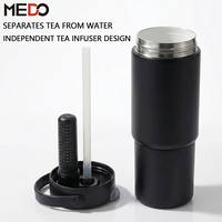 Gobelet isotherme personnalisé avec logo, 700 ml, en acier inoxydable 316 à double paroi avec revêtement céramique, 24 oz, avec infuseur à thé sans BPA pour le camping et la voiture
