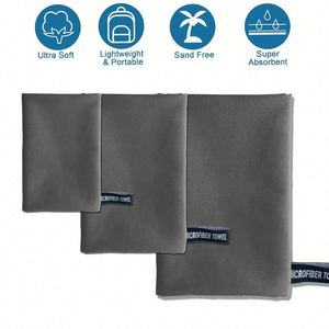 Toalla de Camping de Secado Rápido, Toalla de Viaje de Microfibra, 3 Tamaños en 1 Paquete, Juego de Toallas de Secado Rápido para Camping, Playa, Gimnasio, Deportes, Yoga - Product Image 2
