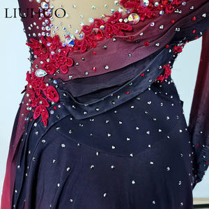 Robe de compétition de patinage artistique sur <span class=keywords><strong>glace</strong></span> pour bébé fille, design personnalisé, en maille rouge pour scène - Product Image 6