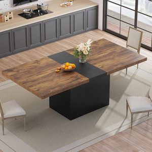 Tavolo da Pranzo di Design Moderno in Legno Massello con Robuste Gambe in Legno per 4-10 Persone, Arredamento per Cucina - Product Image 2