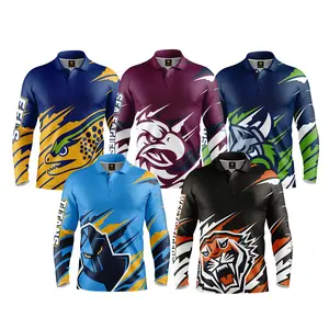 Hochwertiges Lager atmungsaktiv Australien Club Sport Trainingsoberteile Nrl langärmelig Rugby League Polo-Shirts für Herren