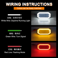 RHINO Nouvelle Feu de gabarit LED 24V pour camion, clignotant blanc et jaune, double couleur, étanche, pour poids lourds et remorques