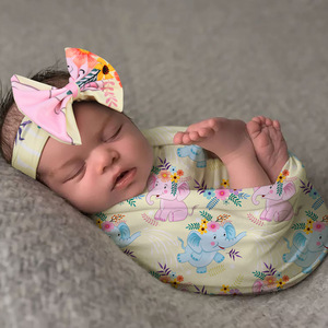 2PCS Newborn Photography Props <strong>Baby</strong> Blankets Printed Newborn Infant <strong>Baby</strong> Boys <strong>Girls</strong> Sleeping Swaddle <strong>Muslin</strong> Wrap with Headband - Product Image 2
