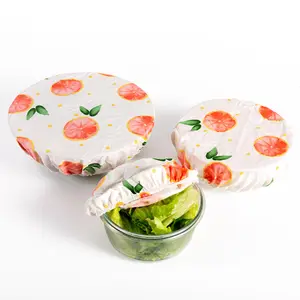 Pano elástico reutilizável para alimentos, capas de tecido maleáveis laváveis para armazenar alimentos e frutas