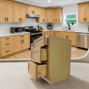 Base de meuble à tiroirs en bois DB12-DB36 |   Armoires de cuisine pour les développeurs immobiliers, entrepôt aux États-Unis |   Armoires de cuisine en chêne blanc - Product Image 1