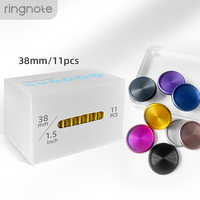 Disques en aluminium RINGNOTE 38 mm (1,5 pouce) – Lot de 11 anneaux de reliure métalliques pour carnet, agenda et journal