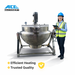 2.2KW Stainless Steel Cooking Stirring Pot Tiltable Electric Heating Jacketed Cooking Kettle With Mixer - Product Image 5