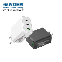Chargeur mural portable GaN USB-C pour téléphone portable, série PD 20W 25W 30W 45W 65W, charge rapide Type-C, directement de l'usine