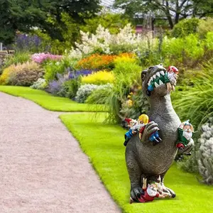 Dinosaurio de resina que se puede comer, nomos, arte de jardín al aire libre, Patio, césped, Patio, decoración artística, regalo