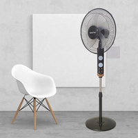 Ventilador de Carga Solar FS-228 de 16 Pulgadas con Luz, Ventilador de Pie Vertical de Larga Duración para Uso en Interiores y Exteriores en Caso de Emergencia