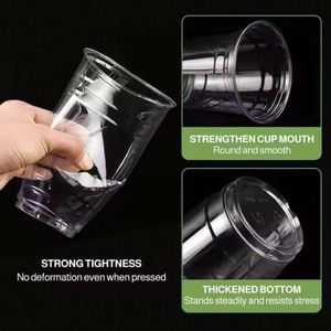 Gobelets en plastique PET personnalisés avec logo, 98 mm, 500 ml, avec couvercles transparents écologiques pour boissons froides, café, milkshake, boba, bubble tea - Product Image 4